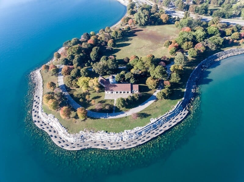 fly drone promontory point
