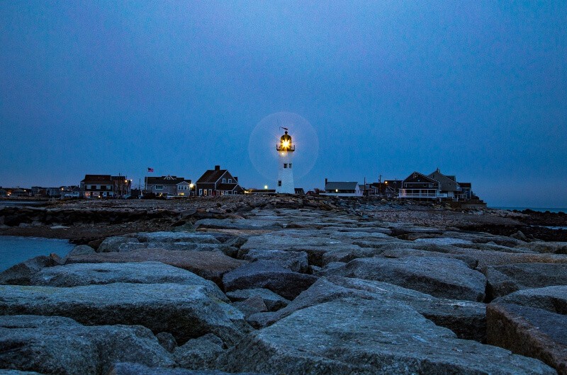 fly drone Scituate lighthouse
