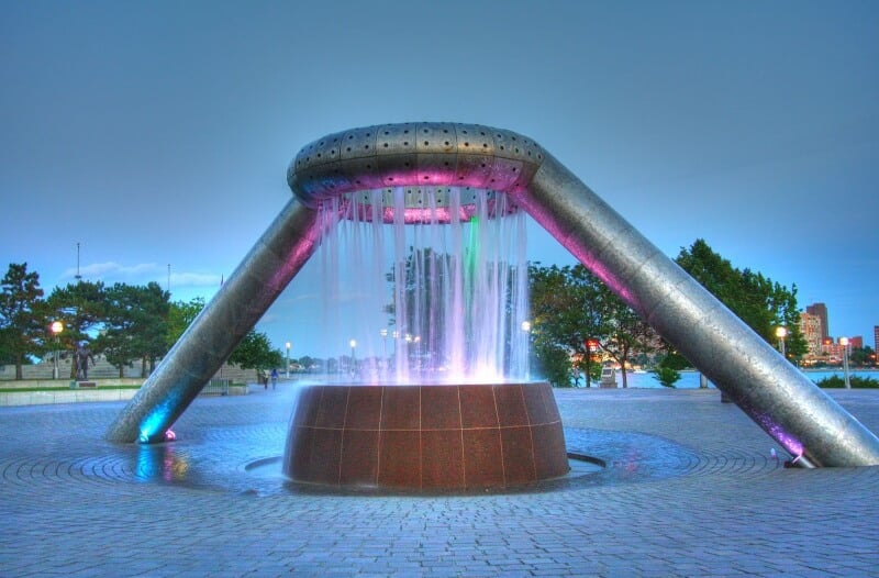 fly drone hart plaza