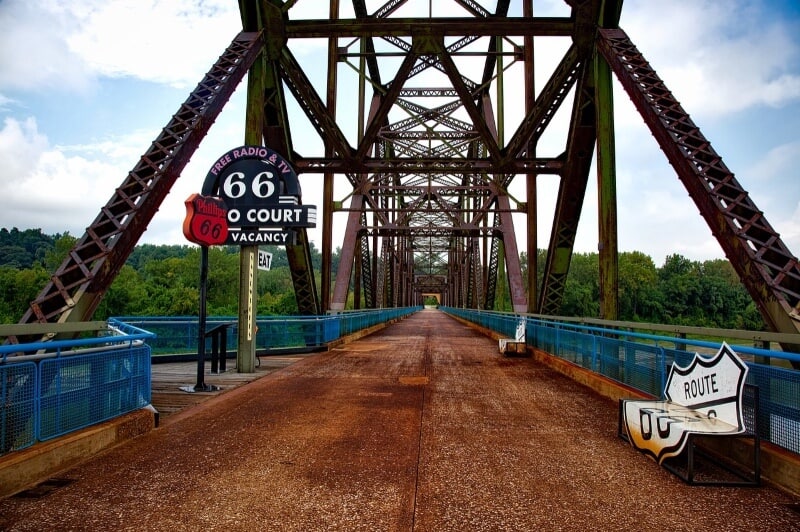 fly drone old chain rocks bridge