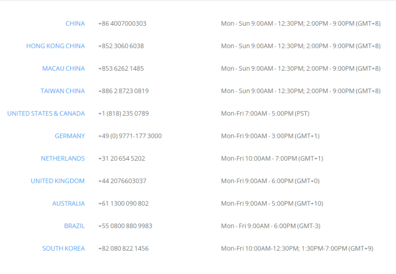 DJI Support Phone Numbers