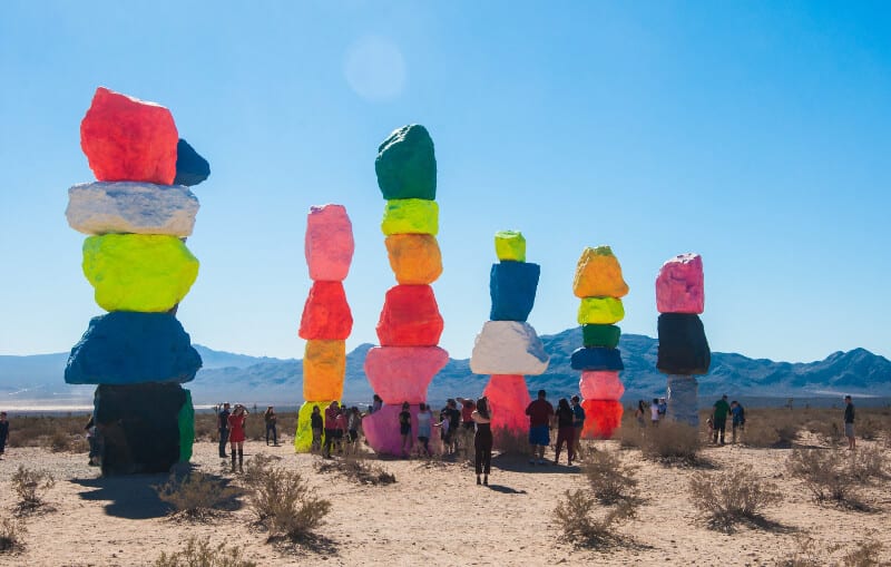 fly drone seven magic mountains