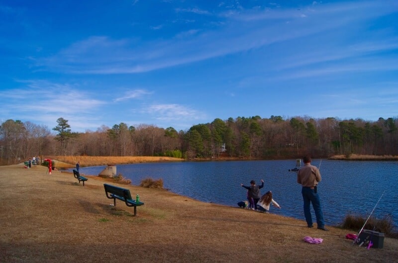 fly drone Sugg Farm at Bass Lake Park