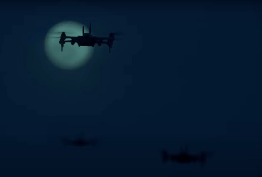teal-2-drones-night-time